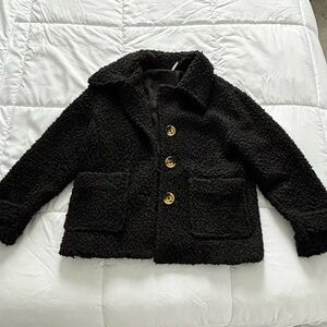 Free People Black Teddy Jacket